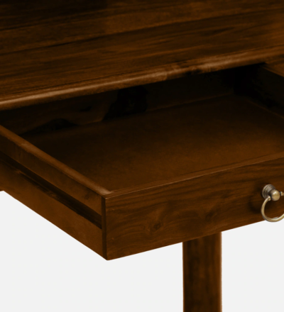 Durable Wooden Writing Table with Side Storage and Pull-Out Drawer - Image 8
