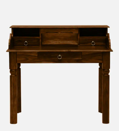 Durable Wooden Writing Table with Side Storage and Pull-Out Drawer - Image 7