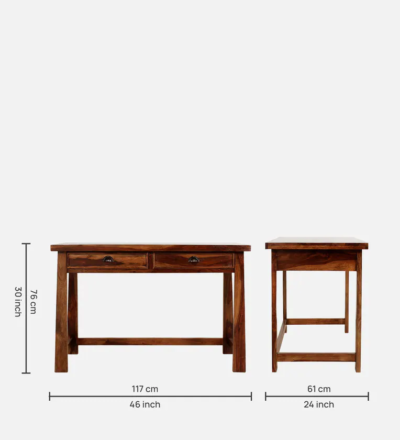 Smart Wooden Study Desk with Lamp Mount and Cable Management Slot - Image 3