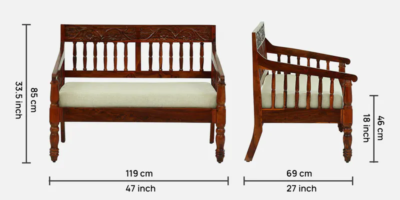 Compact 2 Seater Sofa with Velvet Fabric and Wide Armrest Support - Image 3