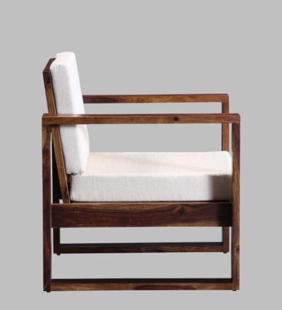 Relaxing Single Seater Sofa with Padded Armrests and Velvet Fabric Cover - Image 7