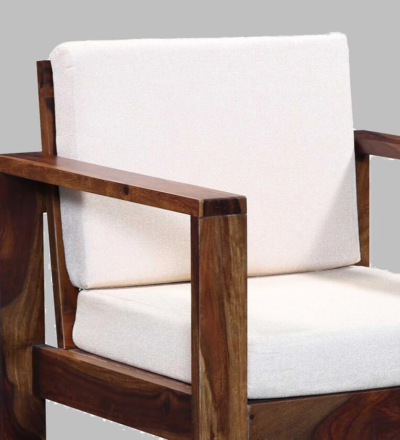 Relaxing Single Seater Sofa with Padded Armrests and Velvet Fabric Cover - Image 6
