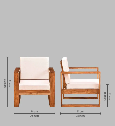 Classic Wooden Sofa with Comfortable Foam Padding and Upholstery - Image 3
