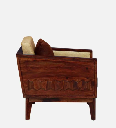 One Seater Designer Sofa for Drawing Room with Premium Wooden Support - Image 6