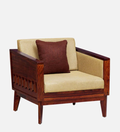 One Seater Designer Sofa for Drawing Room with Premium Wooden Support - Image 5