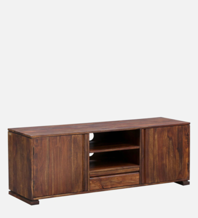 TV Unit with Drawers and Open Rack in Sheesham for Living Room - Image 5