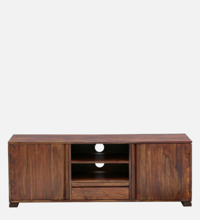 TV Unit with Drawers and Open Rack in Sheesham for Living Room - Image 7