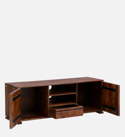 TV Unit with Drawers and Open Rack in Sheesham for Living Room - Image 8