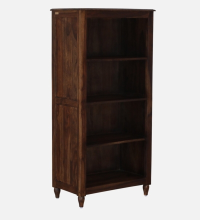 Handmade Sheesham Bookshelf with Natural Finish and Adjustable Shelves - Image 4