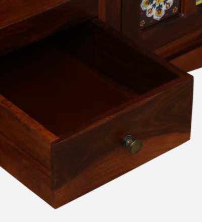 Rustic Sheesham Wood Wardrobe with Brass Handles and Drawers By Sarve Furniture - Image 11