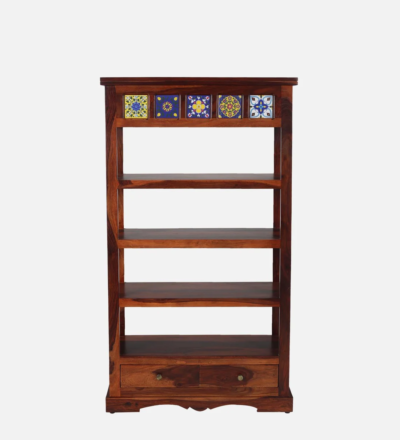 Modern Sheesham Bookshelf with Sleek Edges and Durable Construction - Image 5