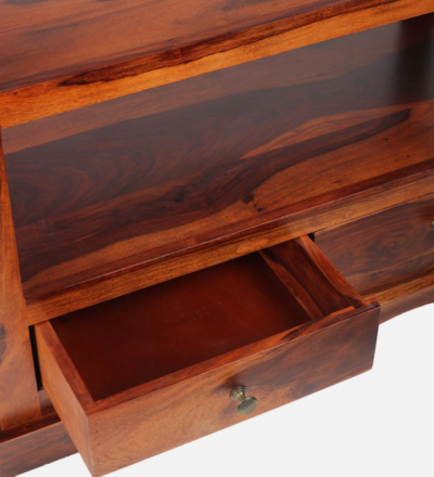 Modern Sheesham Bookshelf with Sleek Edges and Durable Construction - Image 9