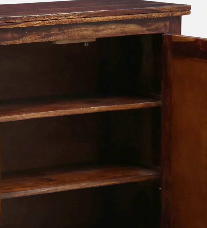 Solid Sheesham Wood Cabinet with Dual Doors and Inner Shelf Storage Online - Image 9