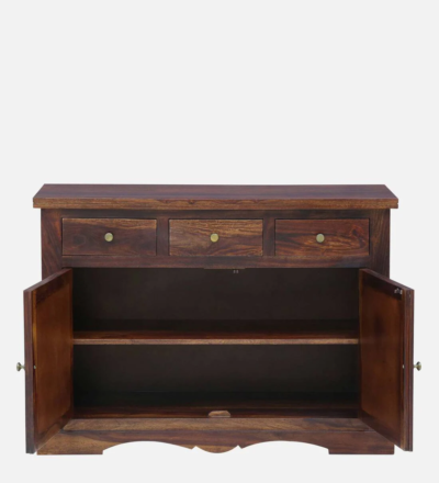 Traditional Sheesham Sideboard with Decorative Carving and Storage Drawer Units - Image 5