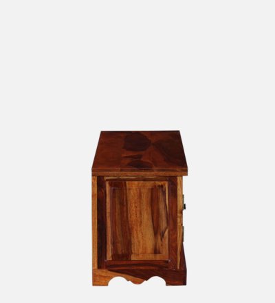 Sheesham Wood Entertainment Unit with Storage and Cable Organizer - Image 9