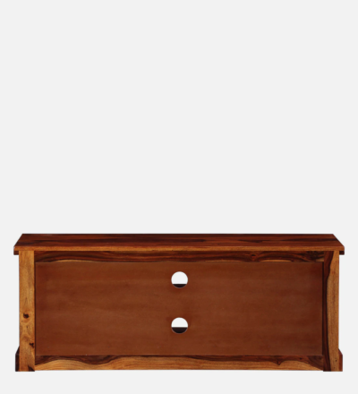 Sheesham Wood Entertainment Unit with Storage and Cable Organizer - Image 7