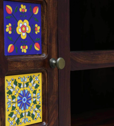 Handmade Wooden TV Console in Sheesham with Storage for Media Devices - Image 13