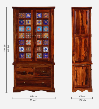 Contemporary Sheesham Wardrobe with Tall Storage Compartments By Sarve Furniture - Image 3