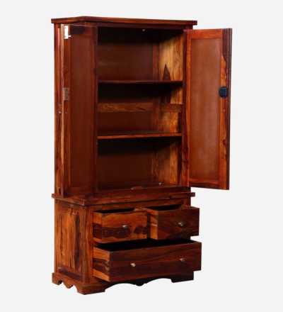 Contemporary Sheesham Wardrobe with Tall Storage Compartments By Sarve Furniture - Image 4
