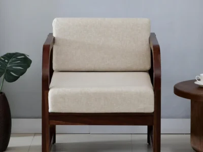 Comfortable thick-cushioned sofa chair for bedroom or living room