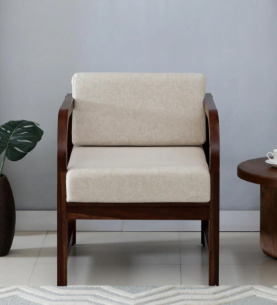 Comfortable thick-cushioned sofa chair for bedroom or living room
