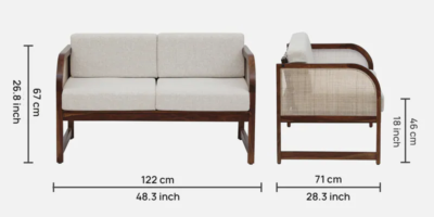 Designer 2 Seater Couch with Clean Lines and Soft Fabric Cushions - Image 3