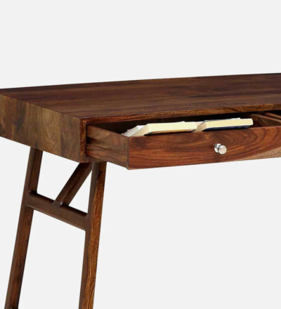 Classic Wooden Writing Table with Pull-Out Drawer and Spacious Surface - Image 8