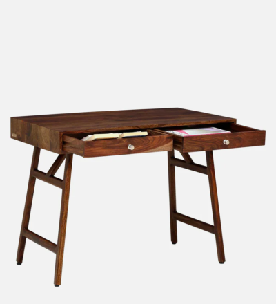 Classic Wooden Writing Table with Pull-Out Drawer and Spacious Surface - Image 6