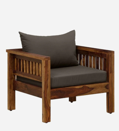 Classic Single Seater Sofa with Tufted Back and Durable Fabric Upholstery - Image 4