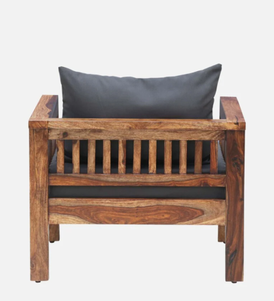 Modern Accent Chair Style One Seater Sofa with Elegant Wooden Legs - Image 6