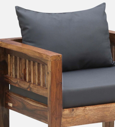 Modern Accent Chair Style One Seater Sofa with Elegant Wooden Legs - Image 7