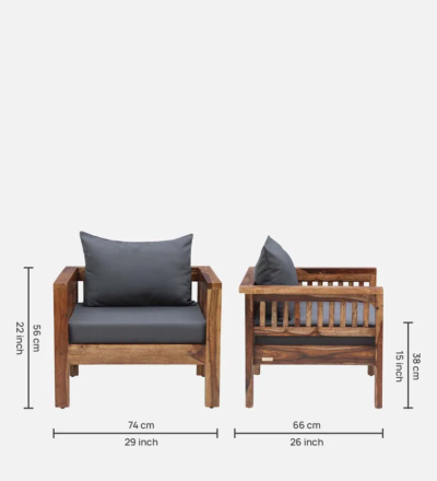 Modern Accent Chair Style One Seater Sofa with Elegant Wooden Legs - Image 3