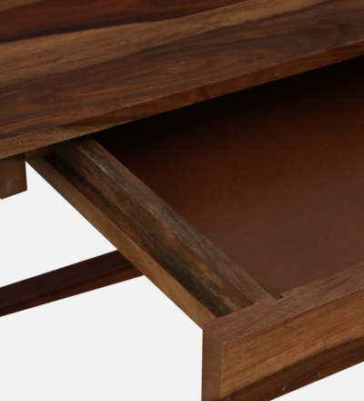 Solid Study Table with Drawer, Open Storage, and Natural Wood Texture - Image 10