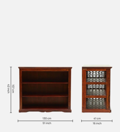 Compact Sheesham Bookshelf with Four Shelves and Space-Saving Design - Image 3