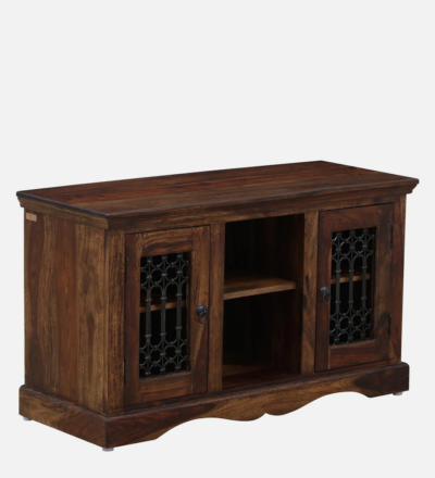 Sheesham Wood TV Console with Drawers and Open Shelf for Living Room - Image 5
