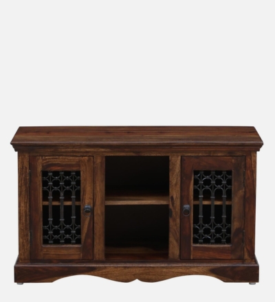 Sheesham Wood TV Console with Drawers and Open Shelf for Living Room - Image 7