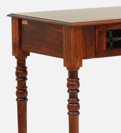 Sheesham Wood Writing Desk Compact with Drawer | Sarve Furniture - Image 8