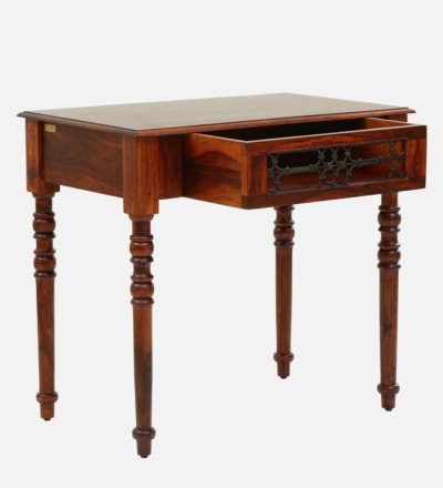 Sheesham Wood Writing Desk Compact with Drawer | Sarve Furniture - Image 4