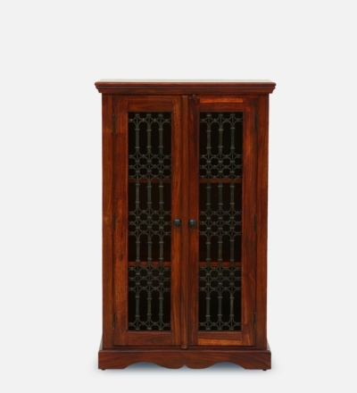 Designer Crockery Cabinet Online in Sheesham Wood with Adjustable Shelf Options - Image 7