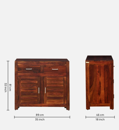 Sheesham Wood Storage Cabinet with Smooth Finish and Multiple Compartments - Image 3