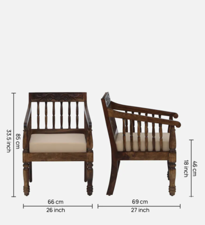 Modern Sheesham Wooden Sofa with Detachable Cushions and Strong Frame Support - Image 3