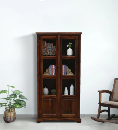 Elegant Sheesham crockery unit with glass doors and drawers by Sarve Furniture – Buy online
