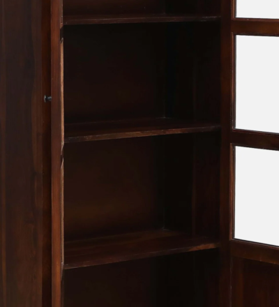 Elegant Sheesham Crockery Unit Online with Glass Doors and Drawer Storage - Image 10