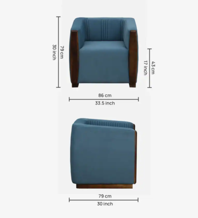 Designer One Seater Sofa for Guest Room with Polished Sheesham Frame - Image 3