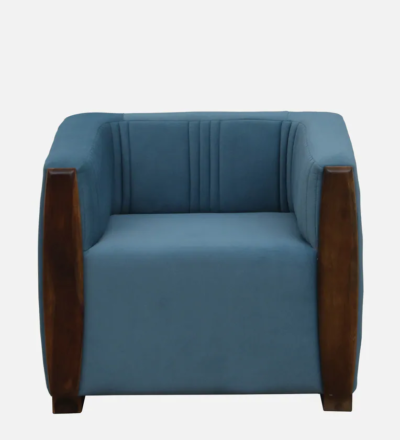 Designer One Seater Sofa for Guest Room with Polished Sheesham Frame - Image 4