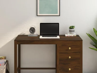 Study table for school kids with book rack and side drawer compartment