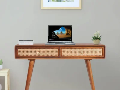Multipurpose study desk with drawers and bookshelf for children’s room organization
