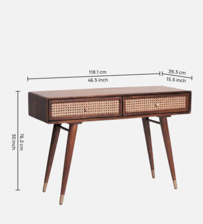 Compact Wooden Study Table with Storage Drawers for Laptop and Writing - Image 3