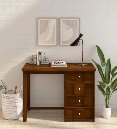 Modern minimalist study table with storage for bedroom and kids room