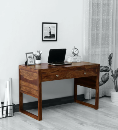 Adjustable height study desk for kids with book rack and storage compartments